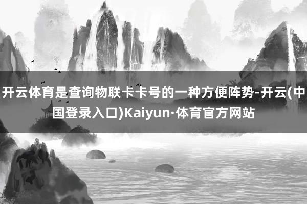 开云体育是查询物联卡卡号的一种方便阵势-开云(中国登录入口)Kaiyun·体育官方网站