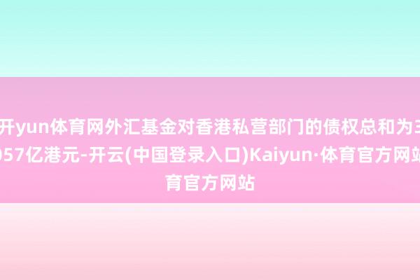 开yun体育网外汇基金对香港私营部门的债权总和为3057亿港元-开云(中国登录入口)Kaiyun·体育官方网站