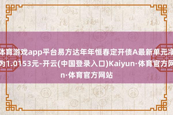 体育游戏app平台易方达年年恒春定开债A最新单元净值为1.0153元-开云(中国登录入口)Kaiyun·体育官方网站