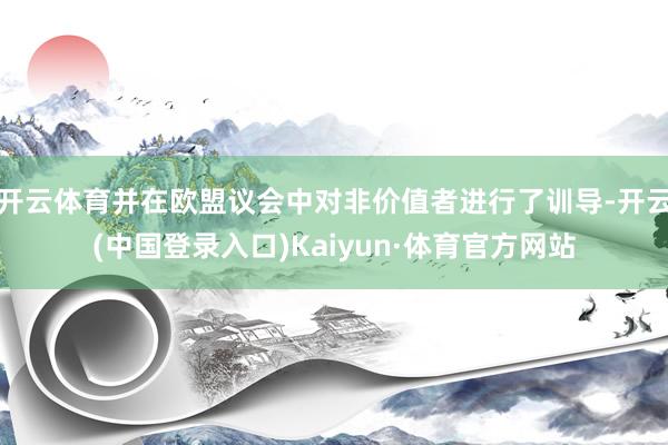 开云体育并在欧盟议会中对非价值者进行了训导-开云(中国登录入口)Kaiyun·体育官方网站