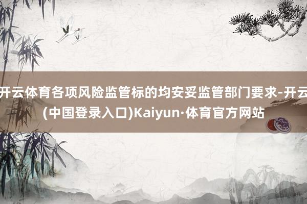 开云体育各项风险监管标的均安妥监管部门要求-开云(中国登录入口)Kaiyun·体育官方网站